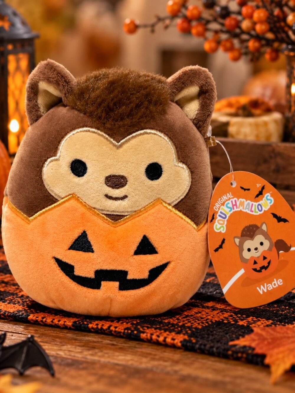 Wade the Werewolf 5 In. Squishmallow, Jack-o-Lantern Bottom, Original Tag